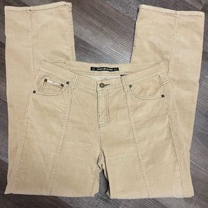 DKNY Tan Corduroy Straight Leg Jeans